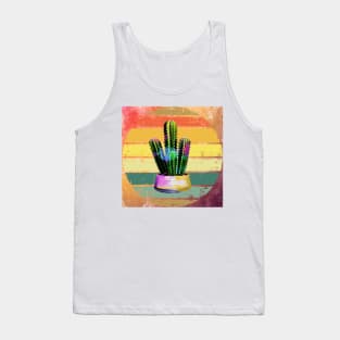 Cacti Southwestern Sunset Graphic Design Cactus Tank Top